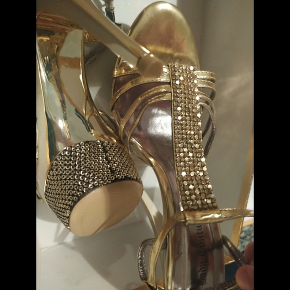 Lady Couture Shoes - Brand new in box Reflective Gold Heels